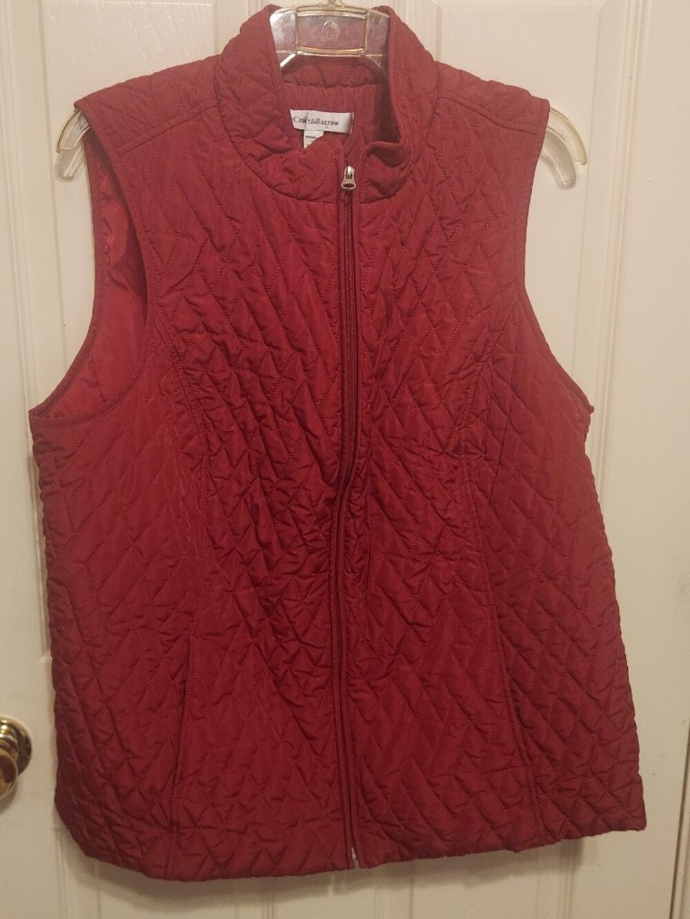 Croft & Barrow Red Quilted Full Zip Vest 1X